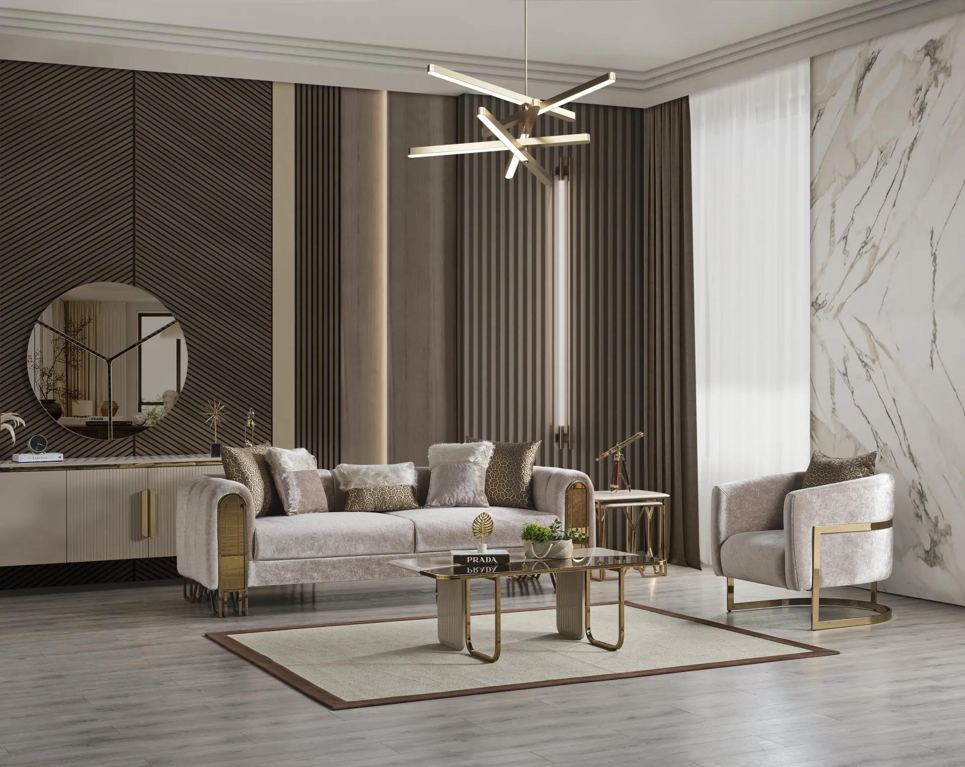 Solo Gold Luxury Koltuk Takımı